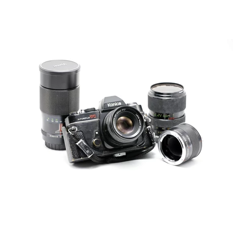 Konica Autoreflex TC szett 3 objektívvel